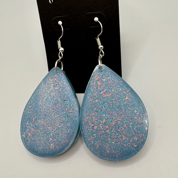 Winter Glitter Earrings/ HANDMADE - Picture 2 of 2